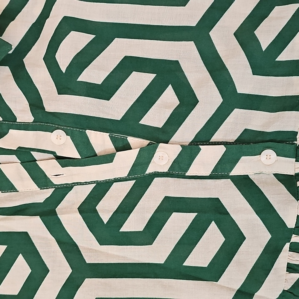 SALE! Zara The Karen Tiered Popover Dress In Geometric Print - Picture 6 of 9